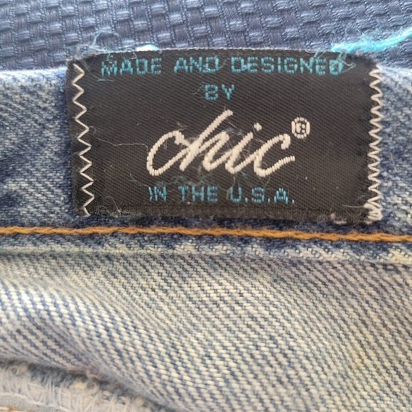 CHIC women blue jeans front pleating and detailing retro vintage size 22W - Picture 6 of 10